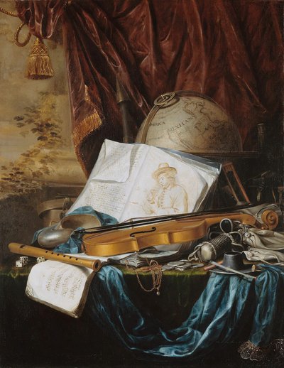 Natura morta con strumenti musicali da Pieter de Ring