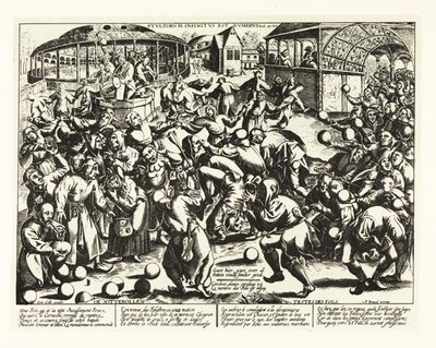 Una festa dei folli, Medioevo. 1906 (litografia) da Pieter the Elder (after) Bruegel