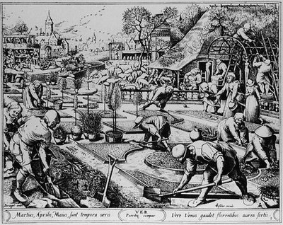 Primavera, inciso da Visscher da Pieter the Elder (after) Bruegel
