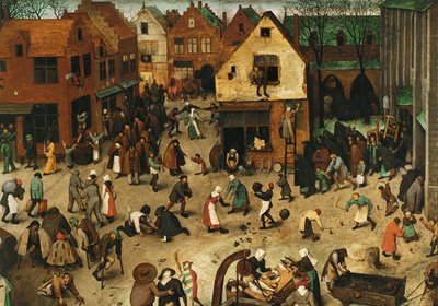 Lotta tra Carnevale e Quaresima... (olio su legno di quercia) da Pieter the Elder Bruegel