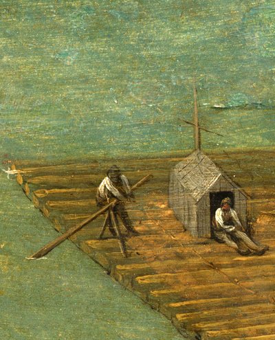 Dettaglio della zattera dalla Torre di Babele da Pieter the Elder Bruegel