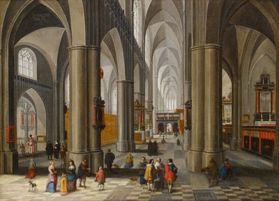 Interno di una cattedrale con figure da Pieter the Elder Neefs