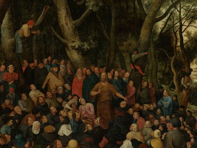 (dettaglio) di San Giovanni che predica alla folla da Pieter the Younger (after) Brueghel