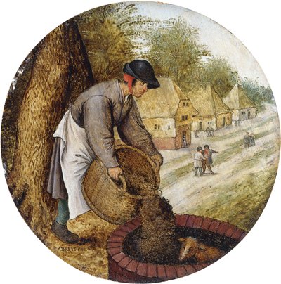 Un proverbio - Riempire il pozzo dopo che il vitello è annegato da Pieter Brueghel the Younger