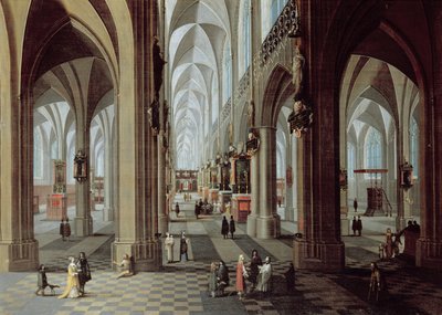 Interno della Cattedrale di Anversa da Pieter the Younger Neeffs