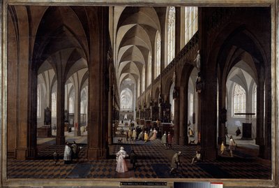 Veduta interna della Cattedrale di Anversa. Dipinto di Pieter Neefs il Giovane (1620-1675) da Pieter the Younger Neefs