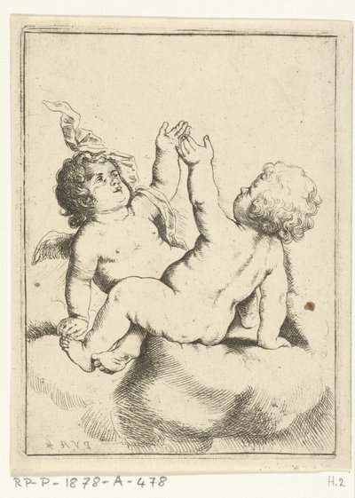 Un angelo e un bambino su una nuvola da Pieter van Avont