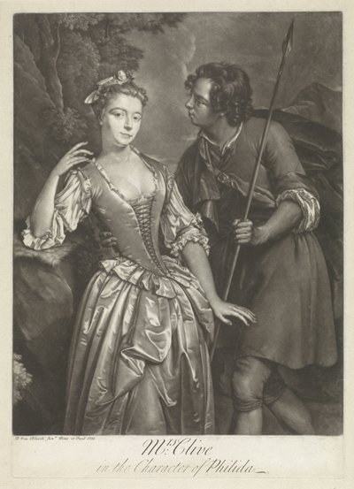 Attrice Catherine Clive nel ruolo di Phillida da Pieter van Bleeck