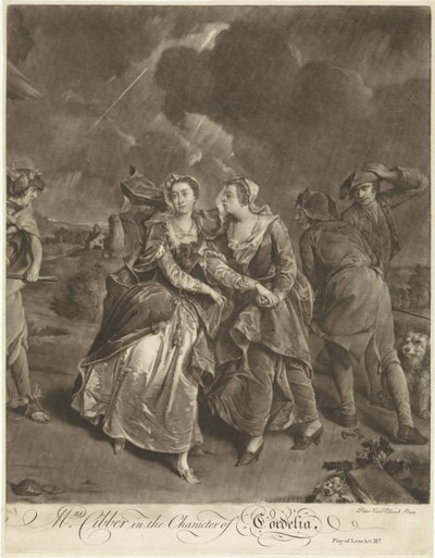 Attrice Susannah Maria Cibber nel ruolo di Cordelia da Pieter van Bleeck