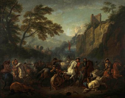 Scena di battaglia da Pieter van Bloemen