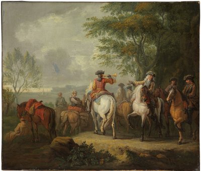 Cavalieri che partono per un viaggio da Pieter van Bloemen