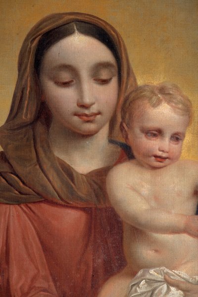 Vista interna, dipinto "Nostra Signora con Bambino con Rosario", pala d