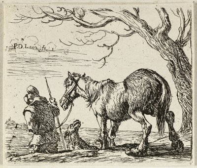 Contadino con cavallo da Pieter van Laer