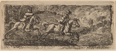 Due cavalieri che combattono da Pieter van Laer