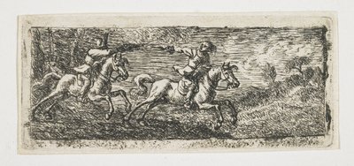 Due cavalieri che combattono da Pieter van Laer