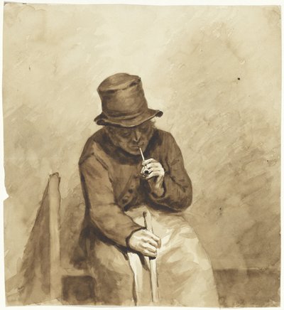 Uomo seduto che fuma da Pieter van Loon