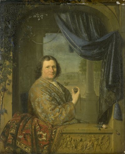 Ritratto di un uomo con un orologio da Pieter van Slingelandt