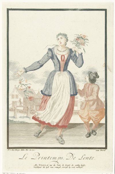 Giovane donna con un mazzo di fiori (Primavera) (Le quattro stagioni) da Pieter van den Berge