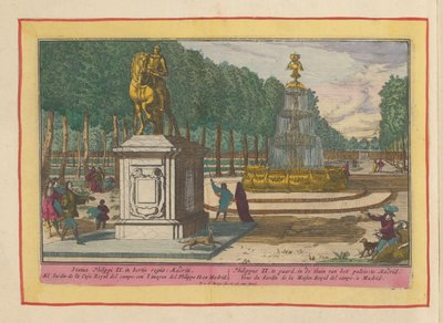 Statua equestre di Filippo II nel giardino del palazzo a Madrid da Pieter van den Berge