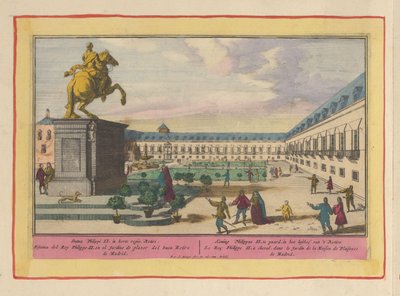 Statua equestre di Filippo II a Madrid (serie Theatrum Hispaniae) da Pieter van den Berge