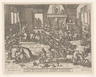 Scuola di scimmie da Pieter van der Borcht (I)