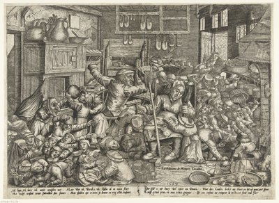 Il calzolaio e la filatrice come maestri di scuola da Pieter van der Borcht (I)