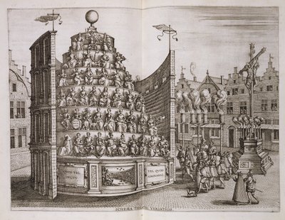 Illustrazione raffigurante un teatro mobile, da 