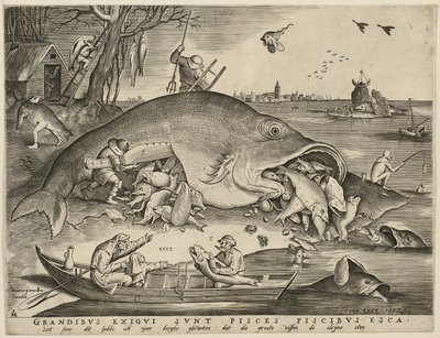 Pesci grandi mangiano pesci piccoli da Pieter van der Heyden