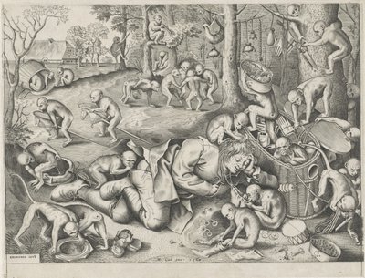 Marskramer derubato dalle scimmie da Pieter van der Heyden
