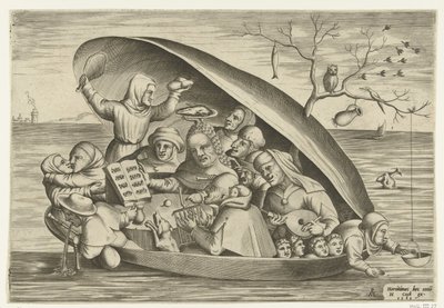 Musicisti in una conchiglia di cozze da Pieter van der Heyden