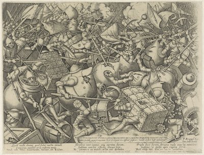 Lotta tra i sacchi di denaro e le casseforti (Divitiae faciunt fures / Les Richesses font des larrons / Ryckdom maeckt dieven) da Pieter van der Heyden