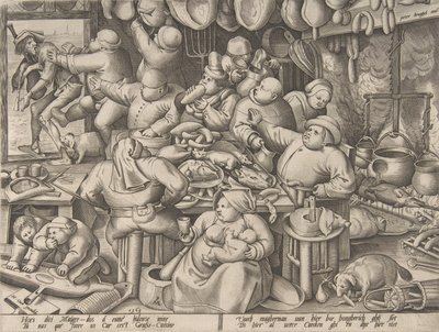 La cucina grassa, 1563 da Pieter van der Heyden