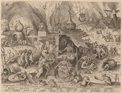 Avarizia da Pieter van der Heyden after Pieter Bruegel the Elder
