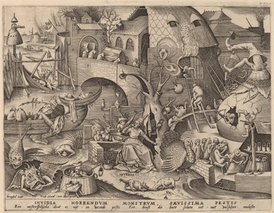 Invidia da Pieter van der Heyden after Pieter Bruegel the Elder