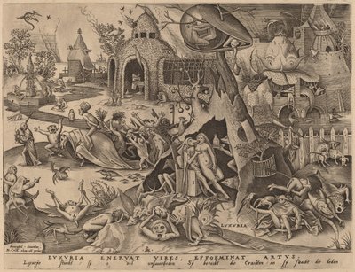 Lussuria da Pieter van der Heyden after Pieter Bruegel the Elder