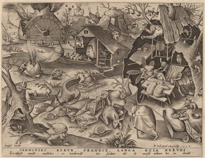 Accidia da Pieter van der Heyden after Pieter Bruegel the Elder