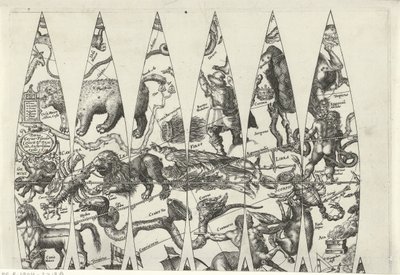 Mappa di una parte dello zodiaco da Pieter van der Keere