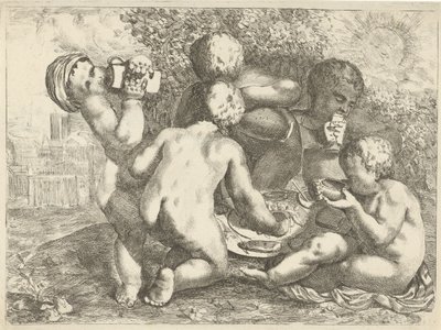 Baccanale con cinque putti da Pieter van der Plas (II)