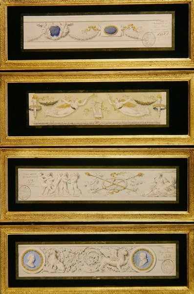 Quattro disegni per fregi, c.1823 da Pietro (attr. to) Ghinelli