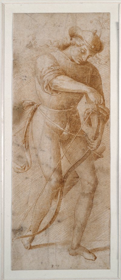 Un giovane che tende il suo arco da Pietro (follower of) Perugino