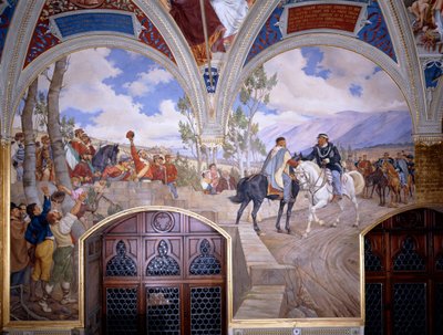 Vittorio Emanuele II incontra Giuseppe Garibaldi a Teano da Pietro Aldi