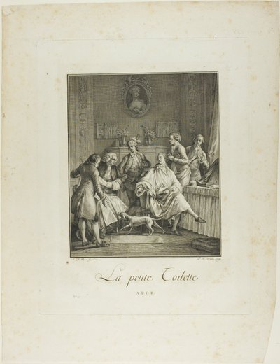 La piccola toilette, dal Monument du Costume Physique et Moral de la fin du Dix-huitième siècle da Pietro Antonio Martini