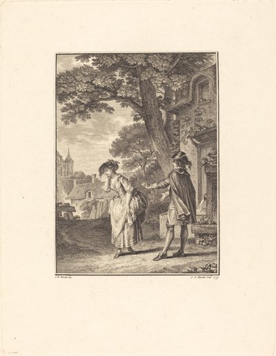 Le Devin du Village (Colette piangente) da Pietro Antonio Martini after Jean Michel Moreau