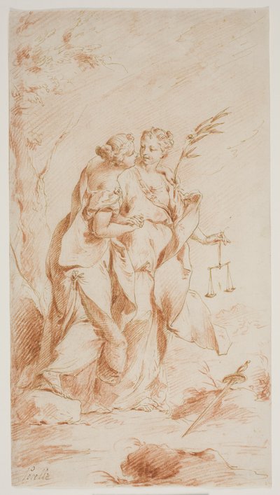 Pace e Giustizia che si abbracciano da Pietro Antonio Novelli