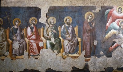 Il Giudizio Universale Dettaglio degli Apostoli (di cui San Paolo è a destra) - Affresco da Pietro Cavallini