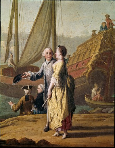 Un armatore e una signora (dettaglio) da Pietro Fabris