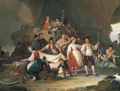 Colazione sul mare, di Pietro Fabbris (1740-1792) (dettaglio) da Pietro Fabris