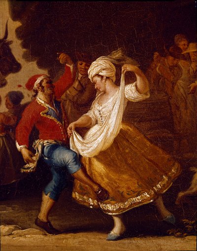 Scena di danza e festa popolare a Napoli (dettaglio) da Pietro Fabris