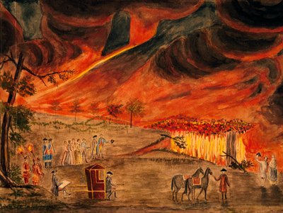 I reali siciliani in visita al Vesuvio durante l