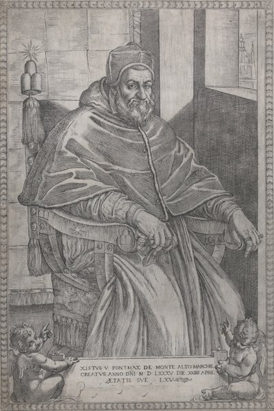 Ritratto di Papa Sisto V, 1585 da Pietro Facchetti